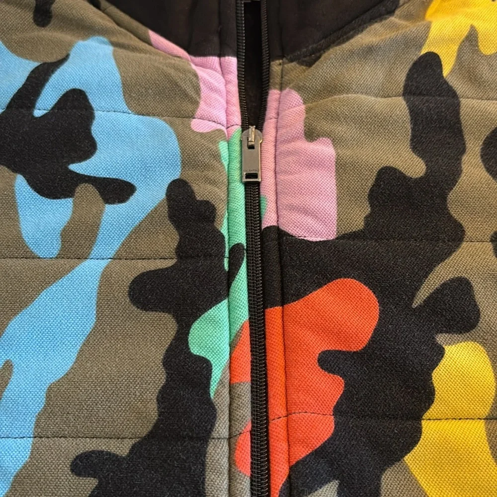 [Valentino] Vintage Puffer Camouflage Full-Zip Lightweight Bomber Jacket Men’s L - Picture 7 of 14